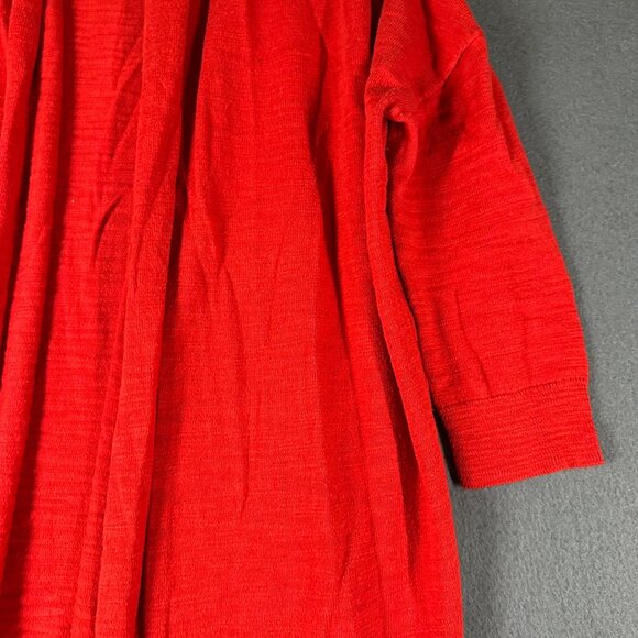 Caslon Womens M Open Front Red Cardigan Sweater With Pockets Soft Lightweight - Picture 4 of 6
